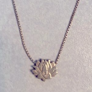 Alex and Ani lotus necklace in sterling silver